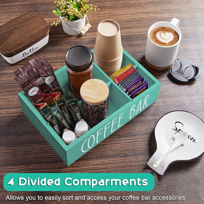 ALELION Turquoise Coffee Station Organizer - Image 4