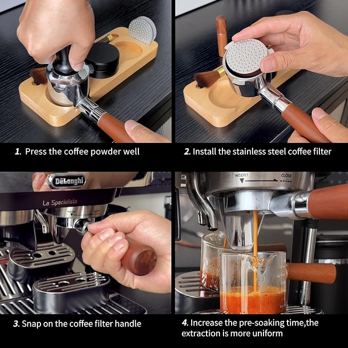 51-58Espresso Dosing Funnel and Puck Screen Set, Aluminum Portafilter Funnel - Image 9