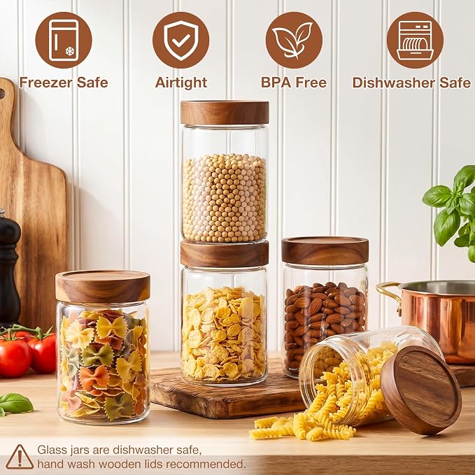 CONNOO 28oz Glass Storage Jars - Image 4