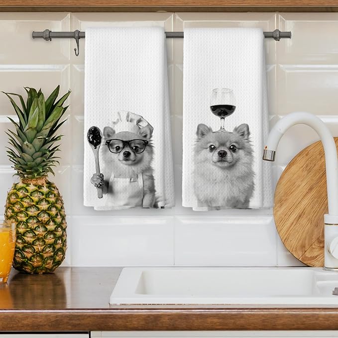 Funny Pomeranian Hand Towels, Pomeranian Gifts - Image 4