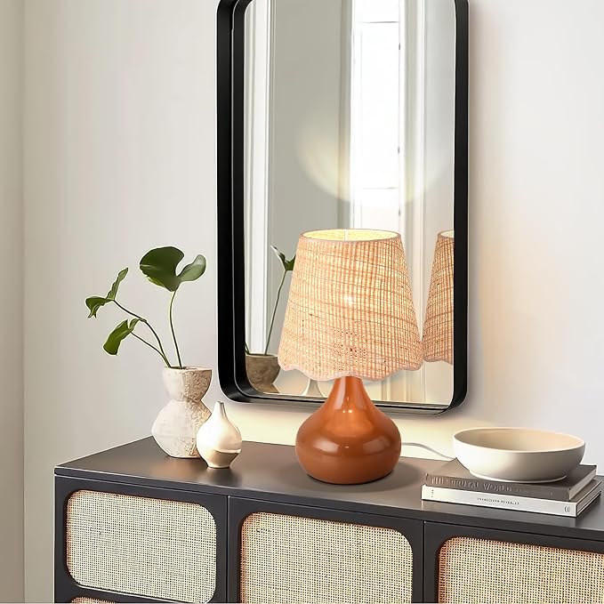 Ziqqeelam Brown Small Bedside Table Lamp - Image 2