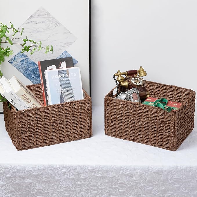 Vagusicc Wicker Storage Basket, Small Storage Baskets - Image 7