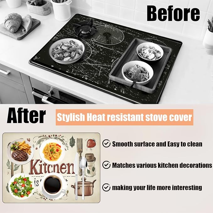28"x20" Anti-Slip Electric Stove Top Cover Kitchen Foldable Heat-Resistant - Image 2