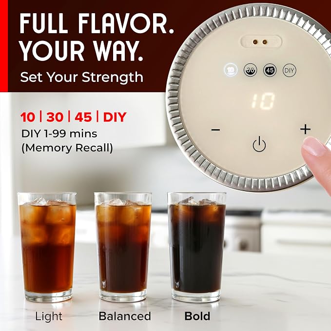 Mueller RapidBrew Cold Brew Iced Coffee Maker – 10 Min Fast Brew Portable - Image 3