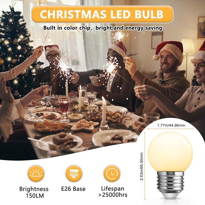 Flaspar Small G14 LED Globe Light Bulb, 1W G45 LED Vanity Bulb 15W Equivalent - Image 7