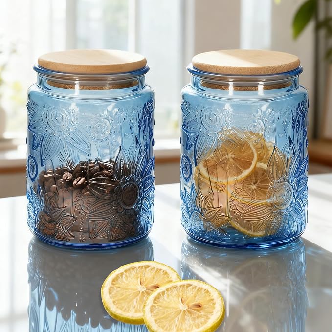 1Pc 24oz Sunflower Style Vintage Glass Candy Jar - Image 4