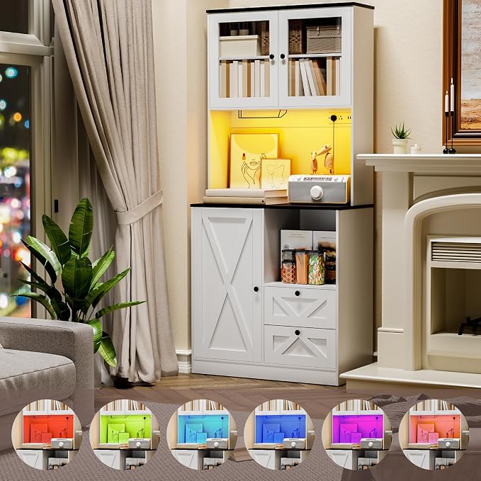 71‘’Kitchen Pantry Storage Cabinet - Image 4