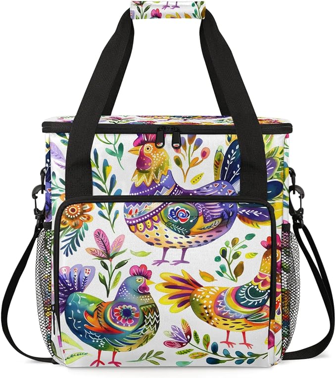 Farmhouse Chicken Rooster Coffee Maker Carring Bag, Large Insulated Storage by Home