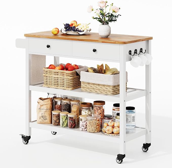 Gizoon Kitchen Island Cart on Wheels - Image 2