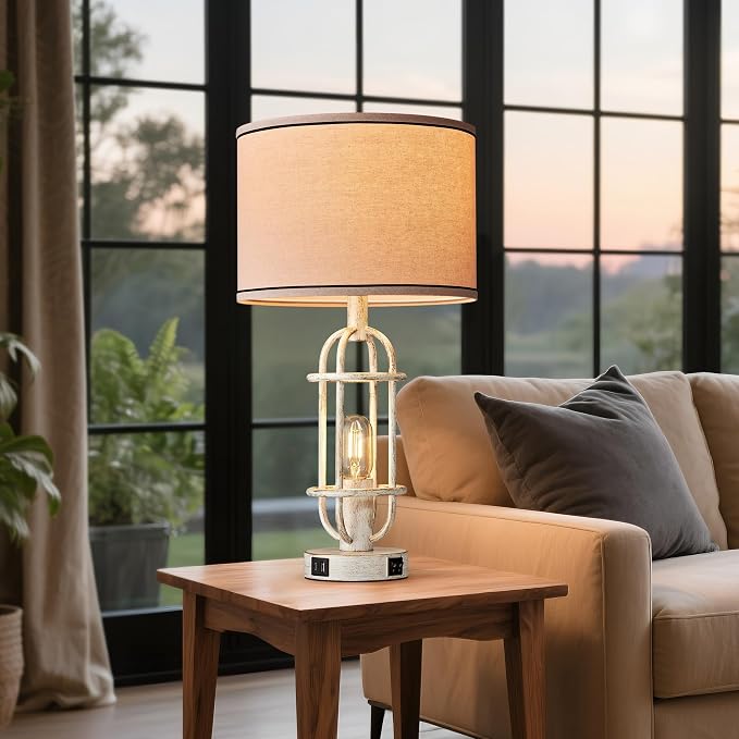 Reaketon 22.3" Farmhouse Table Lamps Set of 2, Vintage Lamps - Image 6