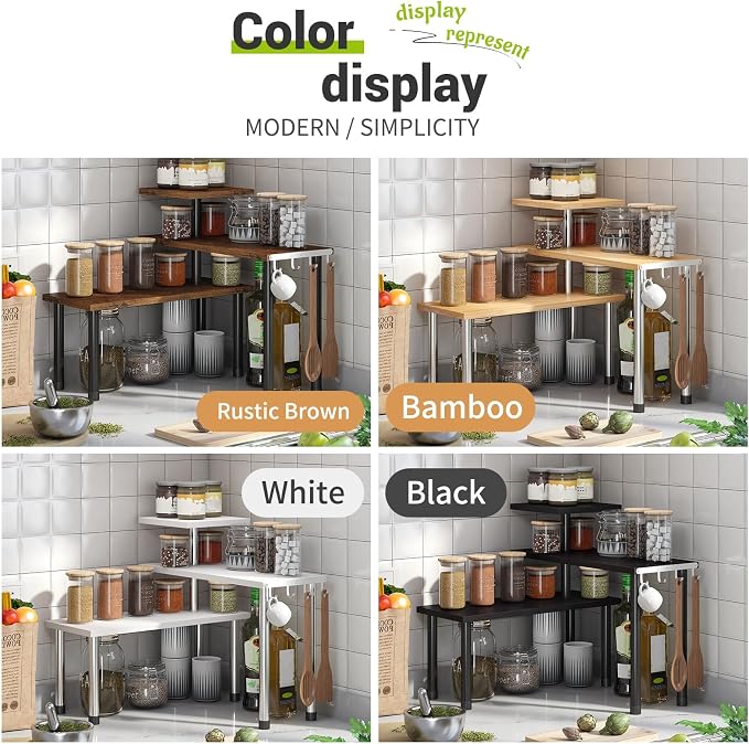 BMOSU Kitchen Corner Shelf Countertop Organizer - Image 2