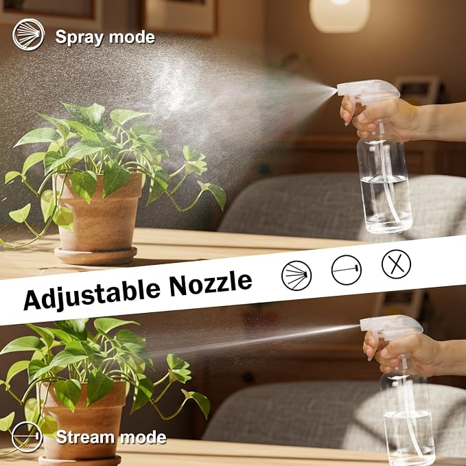 Glass Spray Bottles 16.9oz Empty Spray Bottle Mist/Stream Spraying Small - Image 3