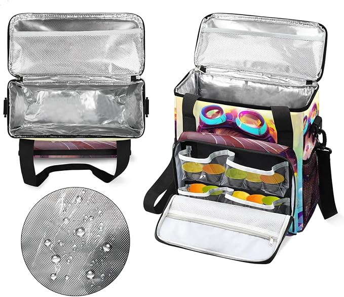 Cartoon Otter Coffee Maker Carring Bag, Large Insulated Storage Organizer Case - Image 3