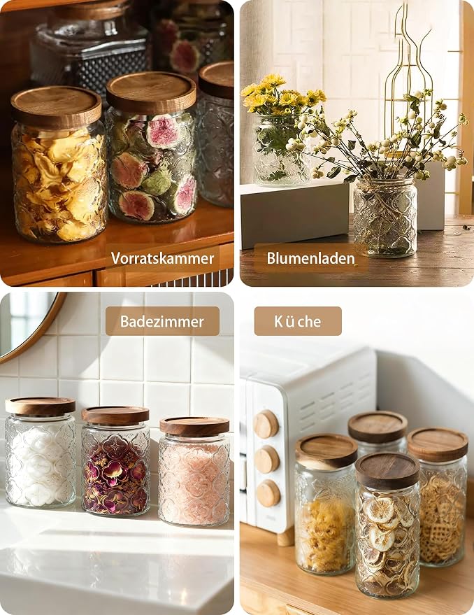 Vintage Glass Jar with Wood Lid - Image 6