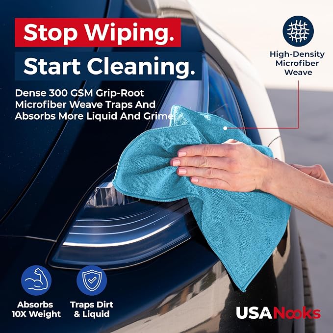 USANOOKS Premium 300GSM Microfiber Cleaning Cloth - Image 6
