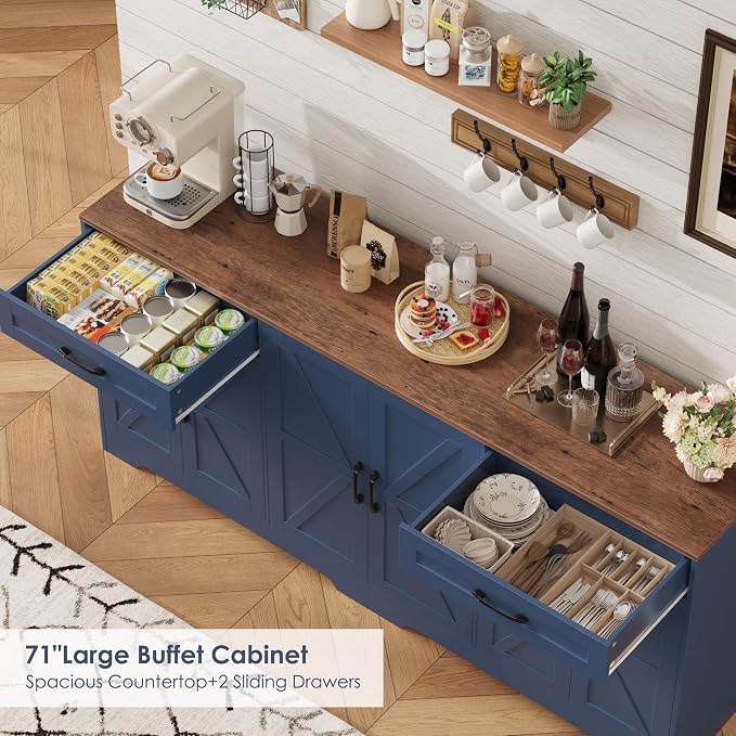 71” Large Sideboard Buffet Cabinet - Image 6