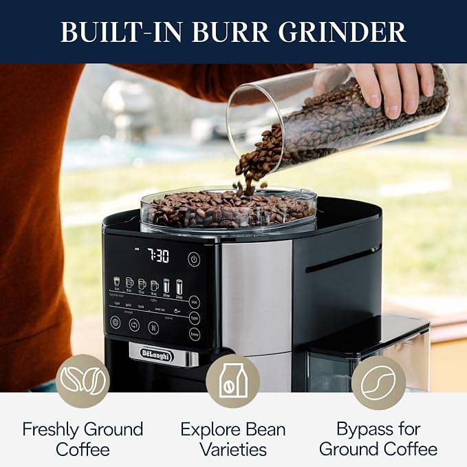 De'Longhi True Brew Drip Coffee Maker, Built in Grinder, Single Serve, 8 oz to - Image 4