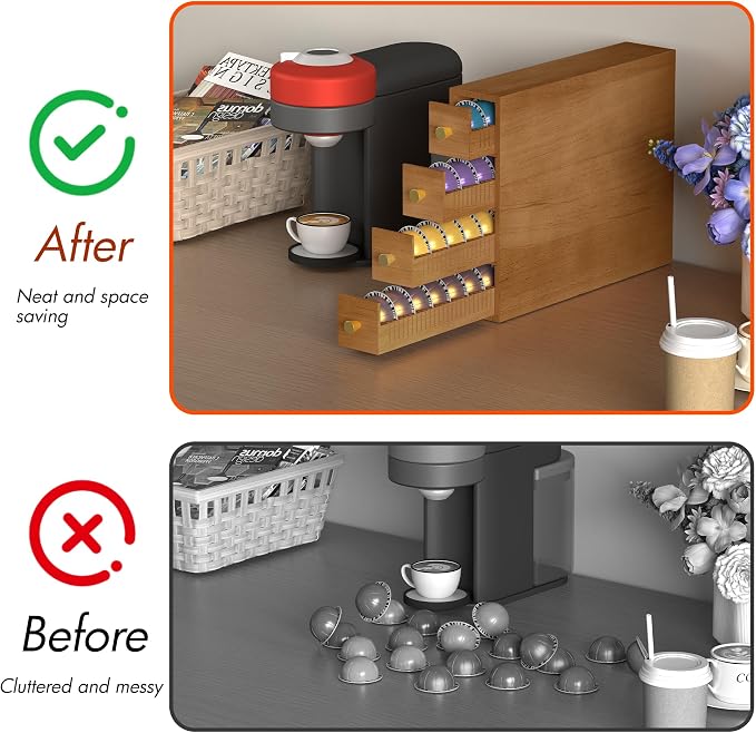 Suli Coffee Pod Holder, 52 Pods Large Capacity, 4-Tier Coffee Pod Organizer - Image 7