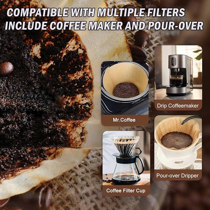 200 Count #4 Unbleached Paper Coffee Filters, Compatible - Image 5