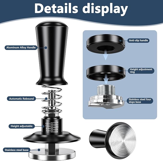 8 Pack Espresso Accessories Kit, 51mm Espresso Tool Kit | Coffee Distributor - Image 3