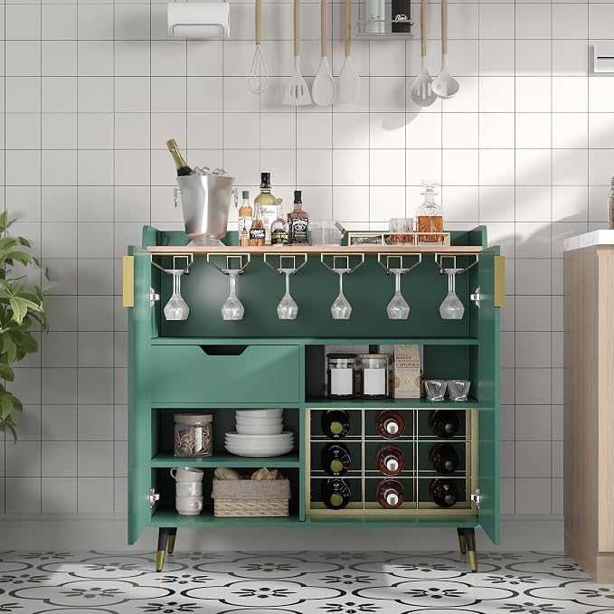 Modern Fluted Wine Bar Cabinet - Image 7