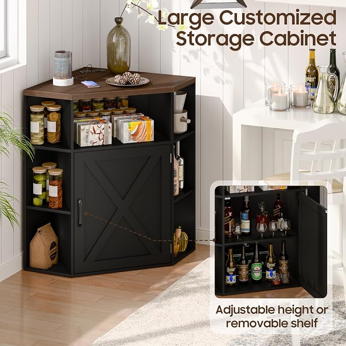 Vabches Corner Cabinet, Corner Storage Shelf - Image 6