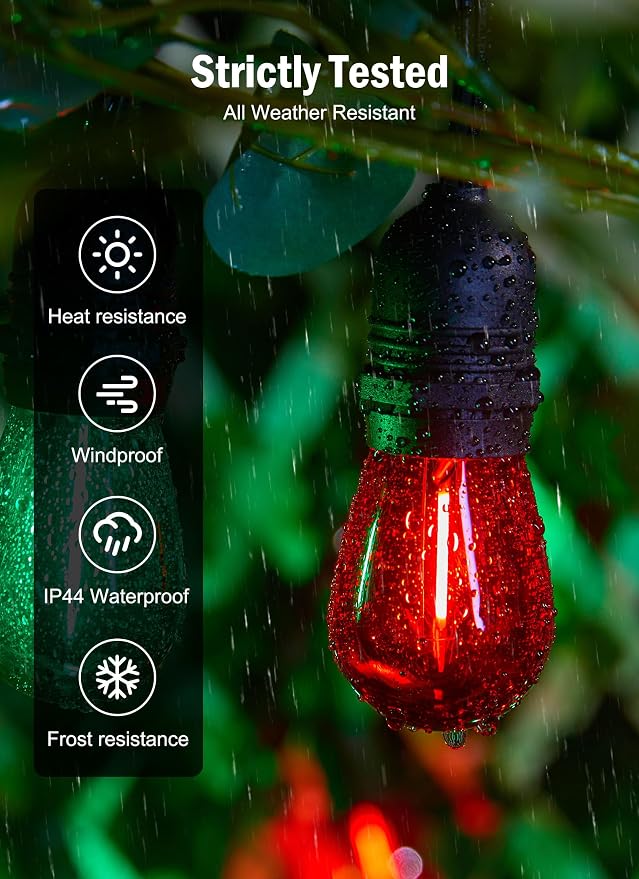 Minetom S14 LED Christmas Replacement Light Bulbs, UL Listed, 1 Watt E26 Medium - Image 2