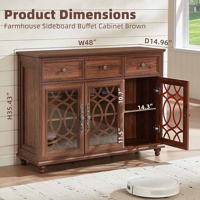 Joaxswe Farmhouse Sideboard Buffet Cabinet - Image 2