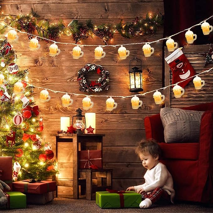 Beer Mug String Lights Celebration Decor Lights, 8.5Ft Outdoor Tropical Lights - Image 7