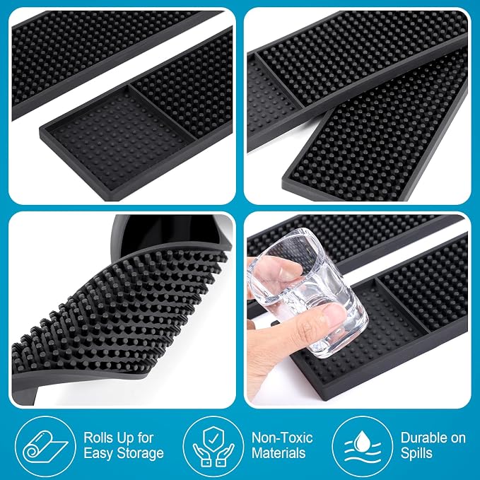 Jingmore 4 Pcs Thick Rubber Bar Mats - Image 4