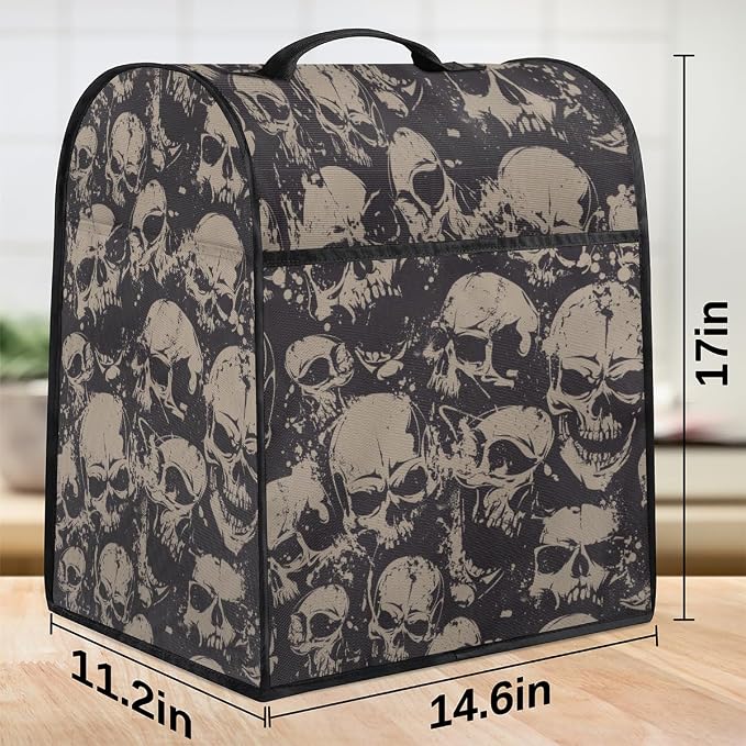 Skull Kitchen Aid Mixer Cover Compatible Stand Mixer Dust Cover | Grey Gothic - Image 3