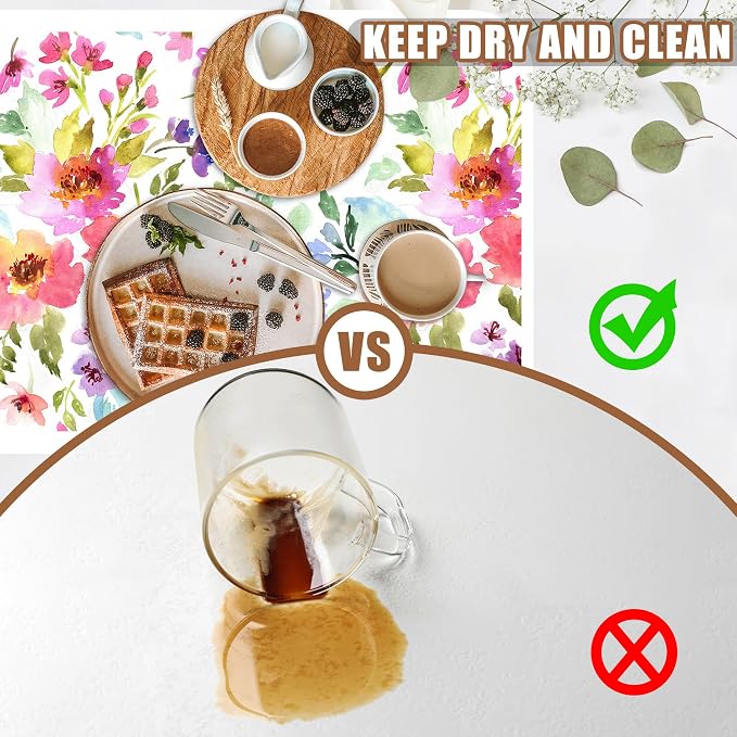 Floral Watercolor Dish Drying Mat Colorful Flowers Coffee Bar Mat - Image 6