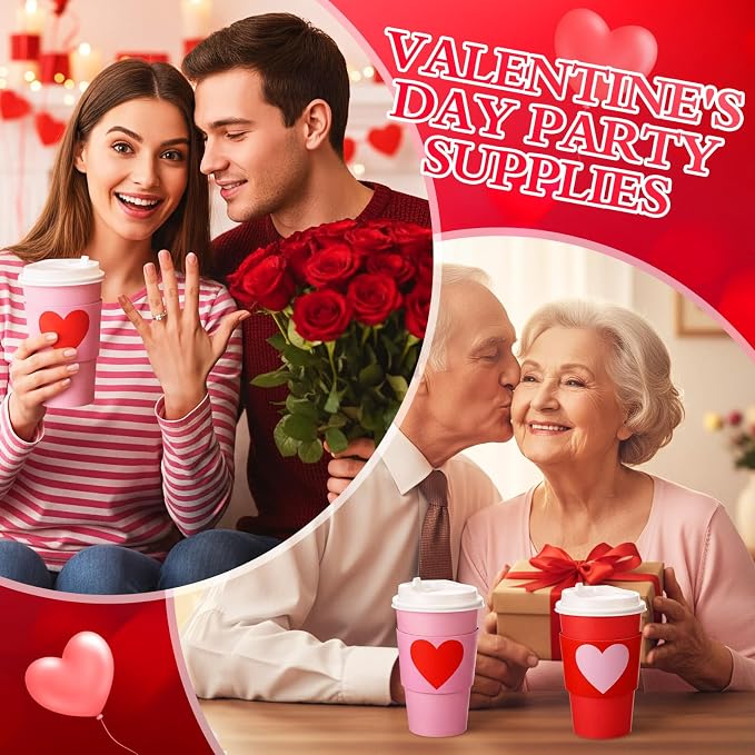 48 Set Valentine's Day Disposable Coffee Cups - Image 5