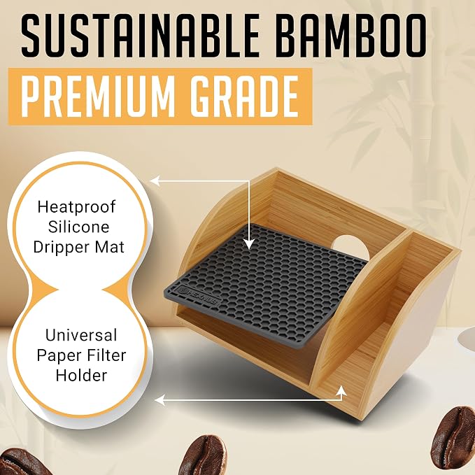 HEXNUB Pour Over Caddy for Chemex Bodum Cosori Coffee Makers Black | Handmade - Image 5