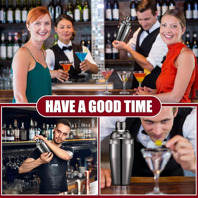 Nitial 9 Pcs Bar Cocktail Shaker Professional Stainless Steel Martini Drink - Image 5