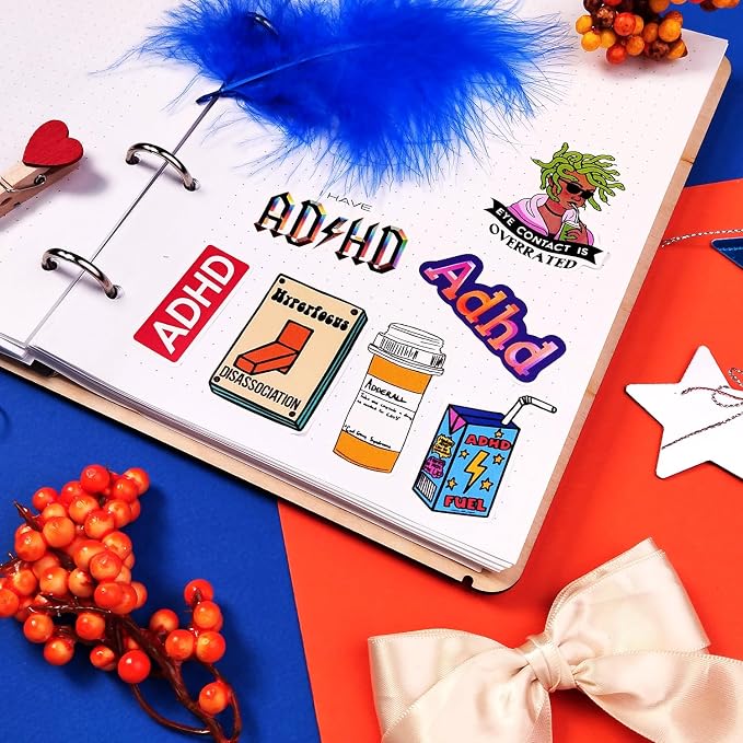 100Pcs Funny ADHD Stickers for Water Bottles, Laptops - Image 6