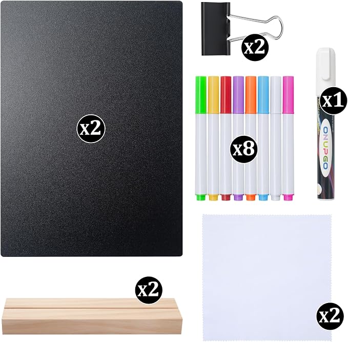 ONUPGO 2 Pack Tabletop Chalkboard Sign - Image 4