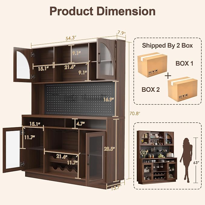 BINGTOO 71" Tall Kitchen Pantry Cabinet - Image 2