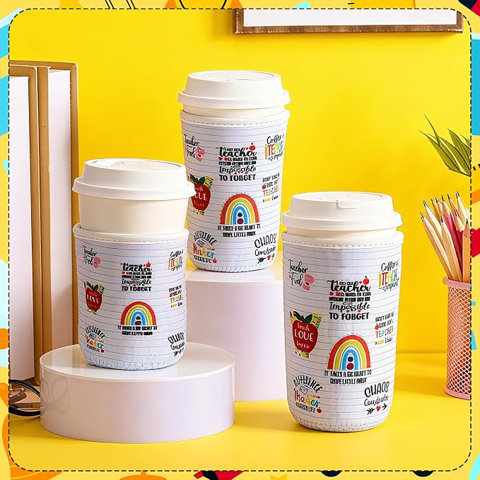 FoldTier 3 Pcs Teacher Appreciation Gifts Teachers Cup Sleeves Iced Coffee - Image 4