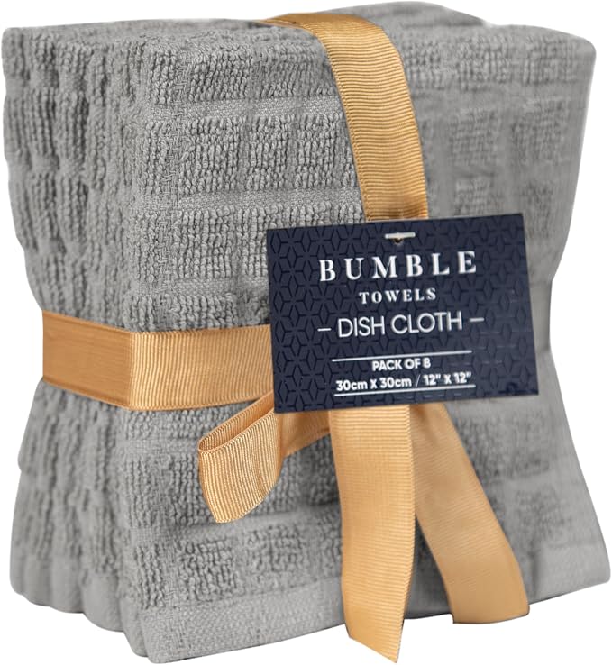 Bumble Dish Cloths | 12" x 12" | 100% Cotton Kitchen Towels | 406 GSM | Soft - Image 3