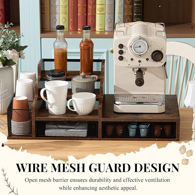 Potchen Wood Coffee Station Organizer Coffee Bar Organizer - Image 7