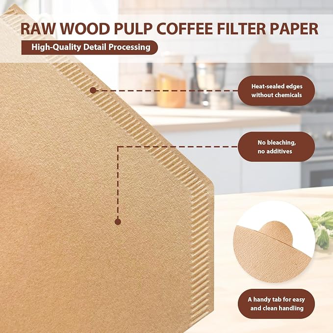 200 Count Coffee Filters #4, Disposable Cone Coffee Filters 8-12 Cup, - Image 6