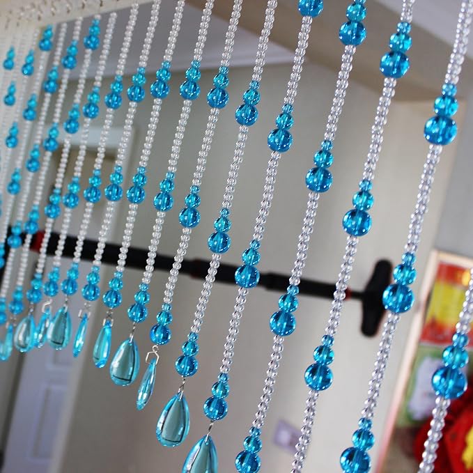 Crystal Beaded Curtain for Doorways, Hanging Glass Door Beads Curtains for - Image 3