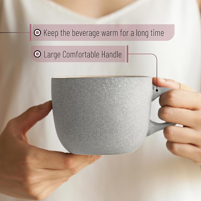 BTaT- Porcelain Coffee Mugs Set, 14 oz, 6 Pack, Ceramic Coffee Mugs, Matte - Image 6