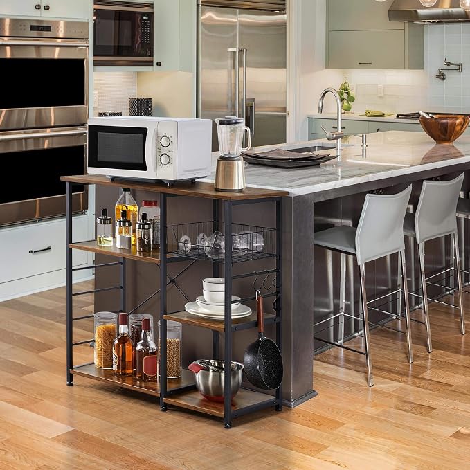 Yaheetech 4-Tier Kitchen Baker's Rack, Coffee Bar Microwave Stand Cart - Image 8