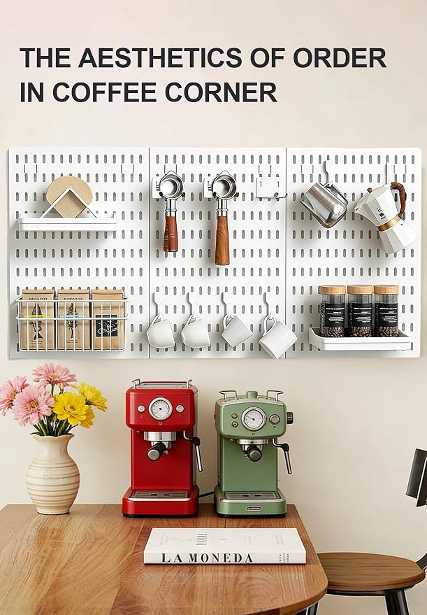 Coffee Pegboard Wall Storage Set – Wall-Mounted Coffee Mug Holder - Image 4
