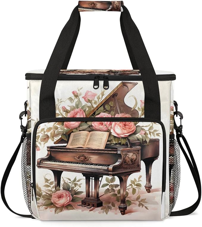 Piano Coffee Maker Carring Bag, Large Insulated Storage Organizer Case Tote Bags by Home