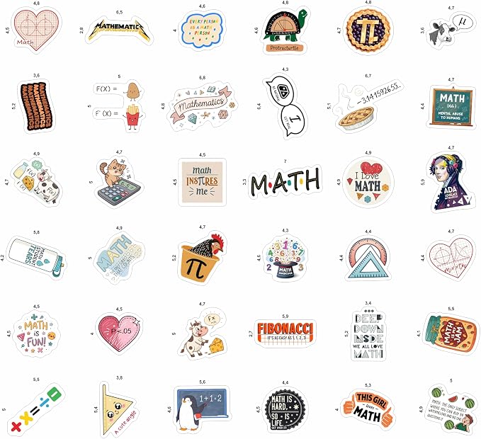 100Pcs Math Stickers for Laptops & Water Bottle - Image 4