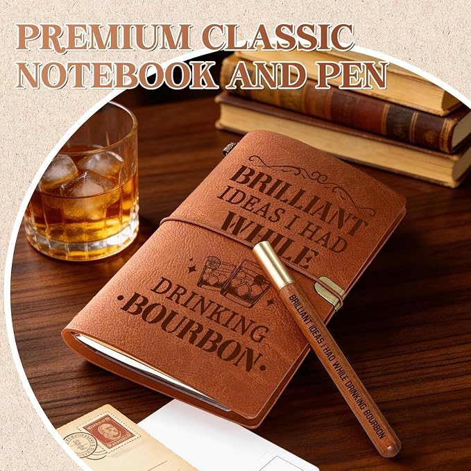 Bourbon Gifts for Men, Leather Journal for Men, Funny Birthday & Father's Day - Image 4
