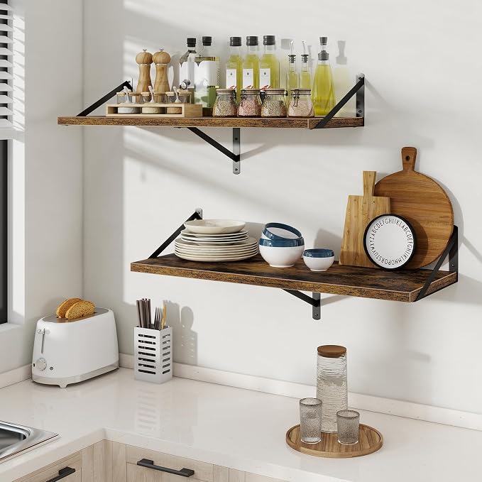 Floating Shelves 12 Inch Deep, 24W x 12D Wall Shelf Set of 2, 50 lbs Heavy Duty - Image 8